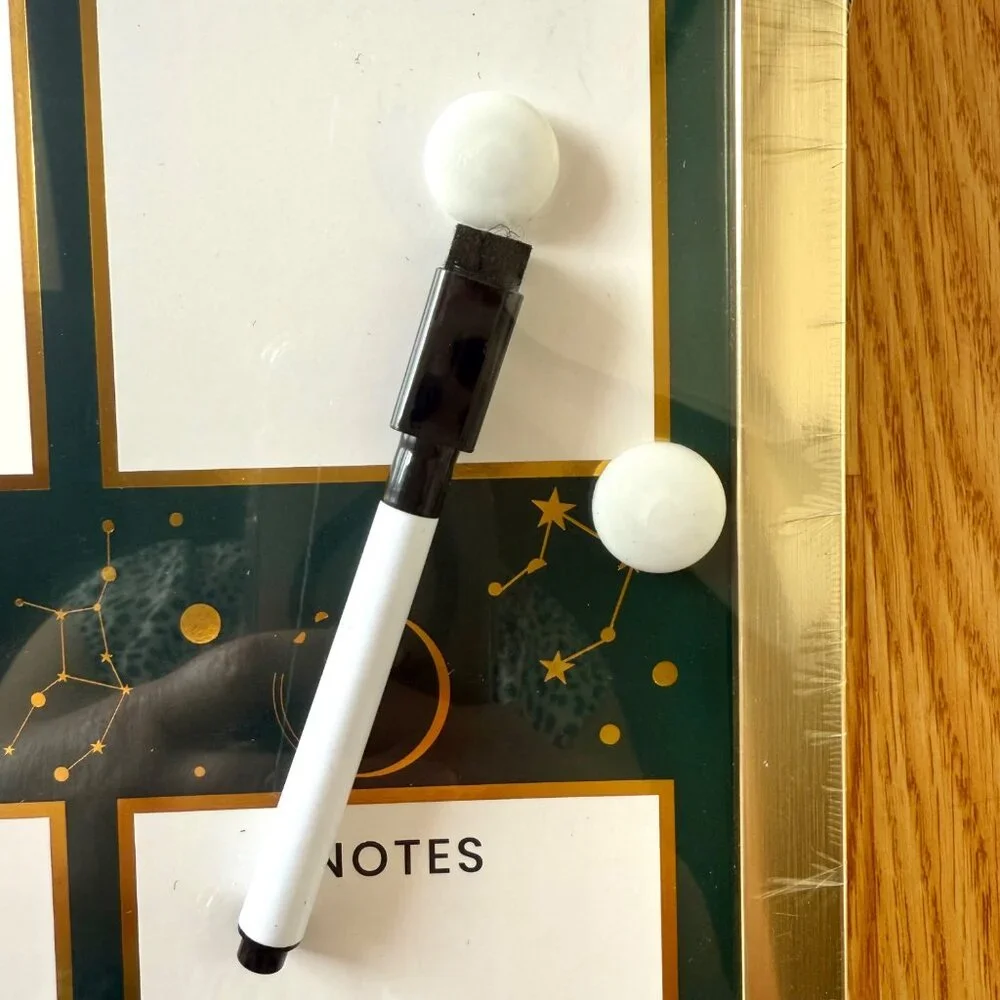 XO Sienna Magnetic Whiteboard Weekly Planner 12x15in Marker Magnets Celestial